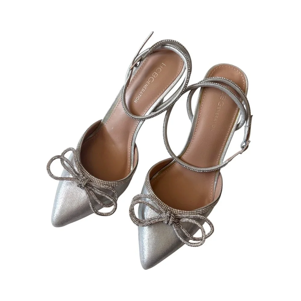 BCBG NWOT Pointed Rhinestone Bow Stiletto